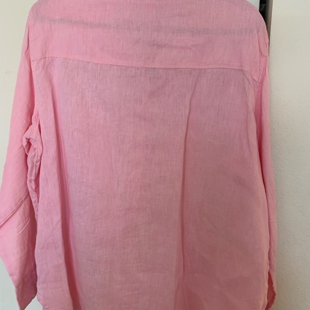 H&M Pink Linen Button-Down Shirt - Picture 2 of 5